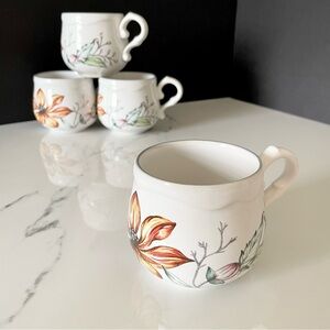 SET of 4 Floretta Cappuccino Mugs by Juliska